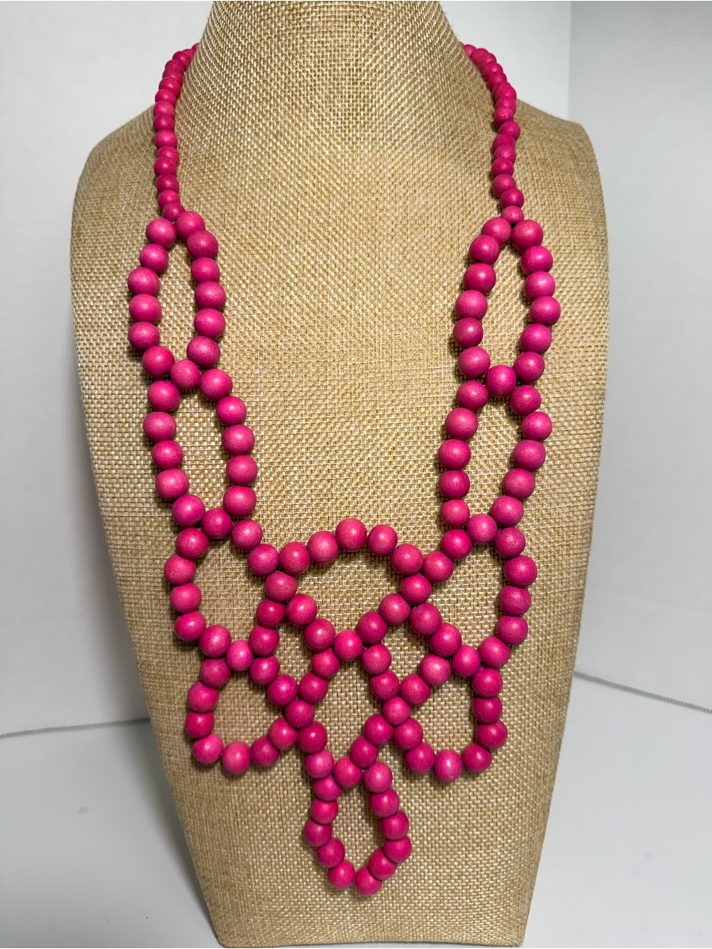 Bold Pink Beaded Necklace - Picture 7 of 7